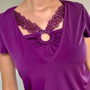 Purple Georgia Rylie Beaded Top